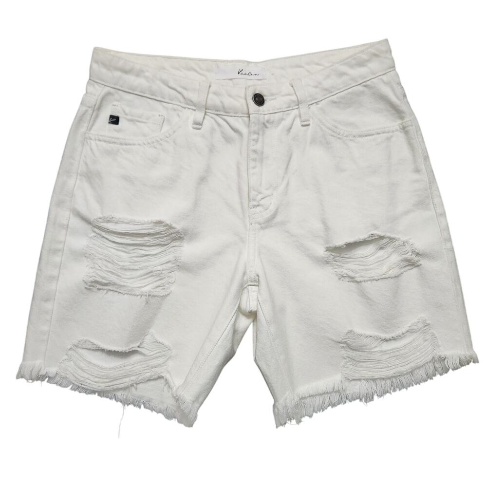 NWT KanCan White Distressed Shorts Size Medium